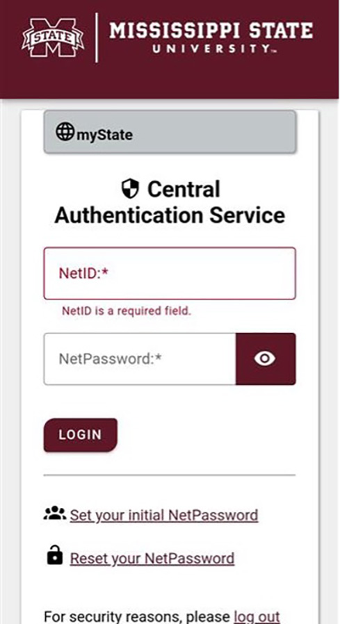 Enter your MSU NetID & NetPassword to login: